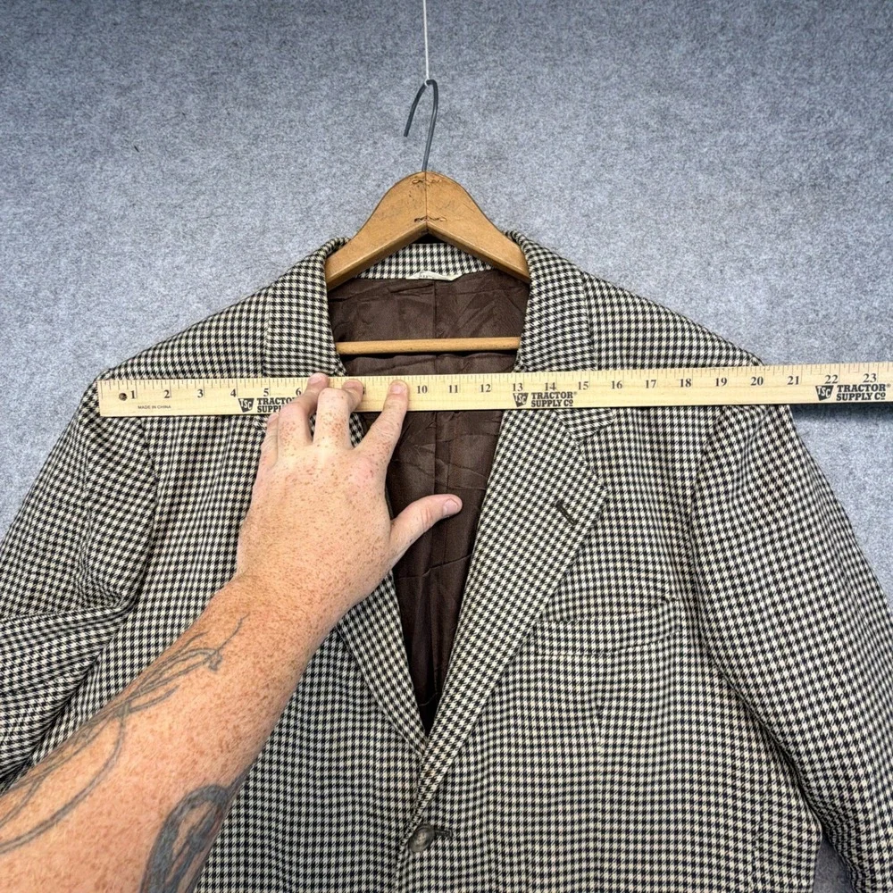 Vintage Banana Republic Blazer Safari Mens Large Houndstooth Elbow Patches USA